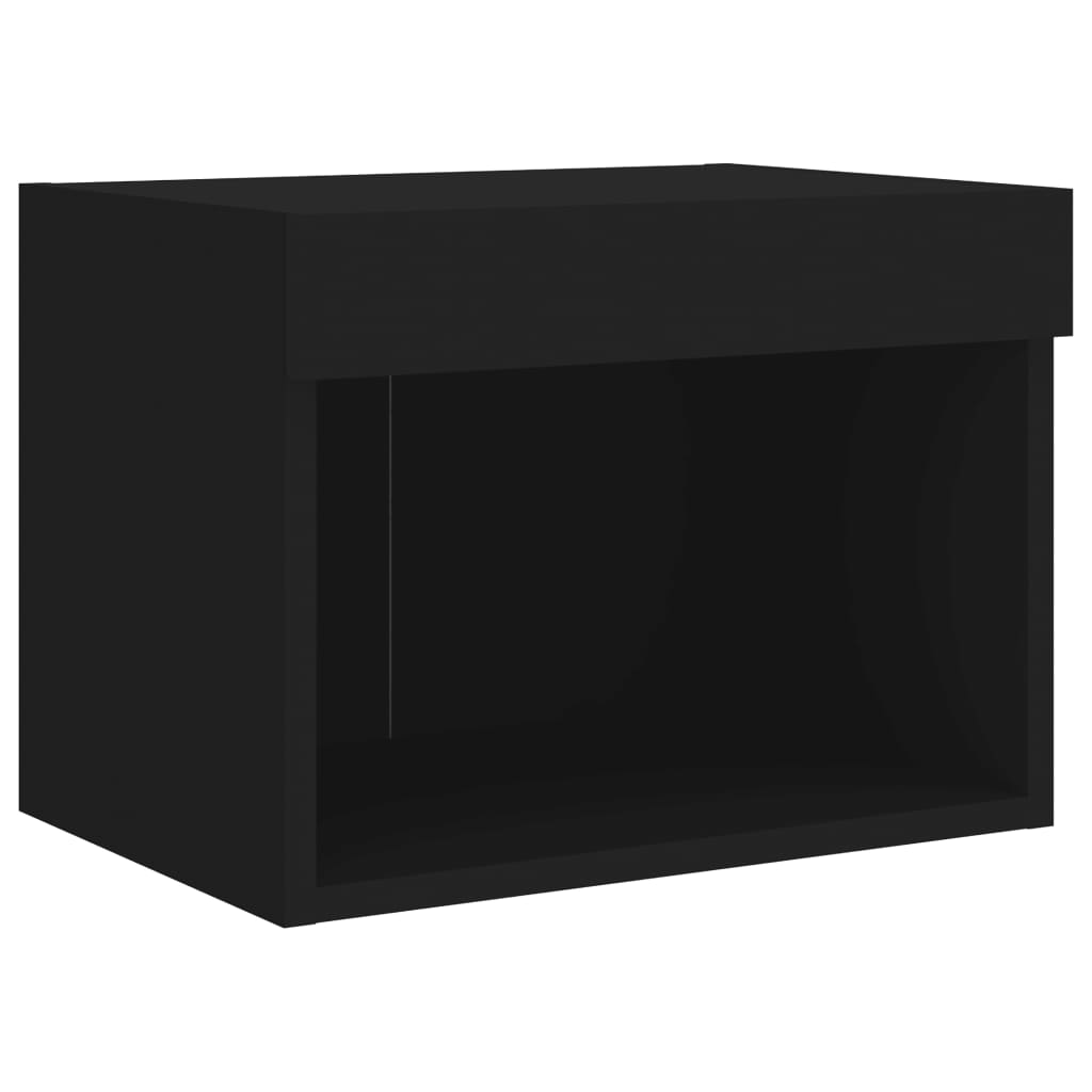 Nachtkastje met LED's wandgemonteerd zwart is nu te koop bij PeponiXL, paradijselijk wonen!
