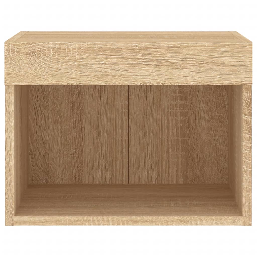 Nachtkastje met LED's wandgemonteerd sonoma eikenkleurig is nu te koop bij PeponiXL, paradijselijk wonen!
