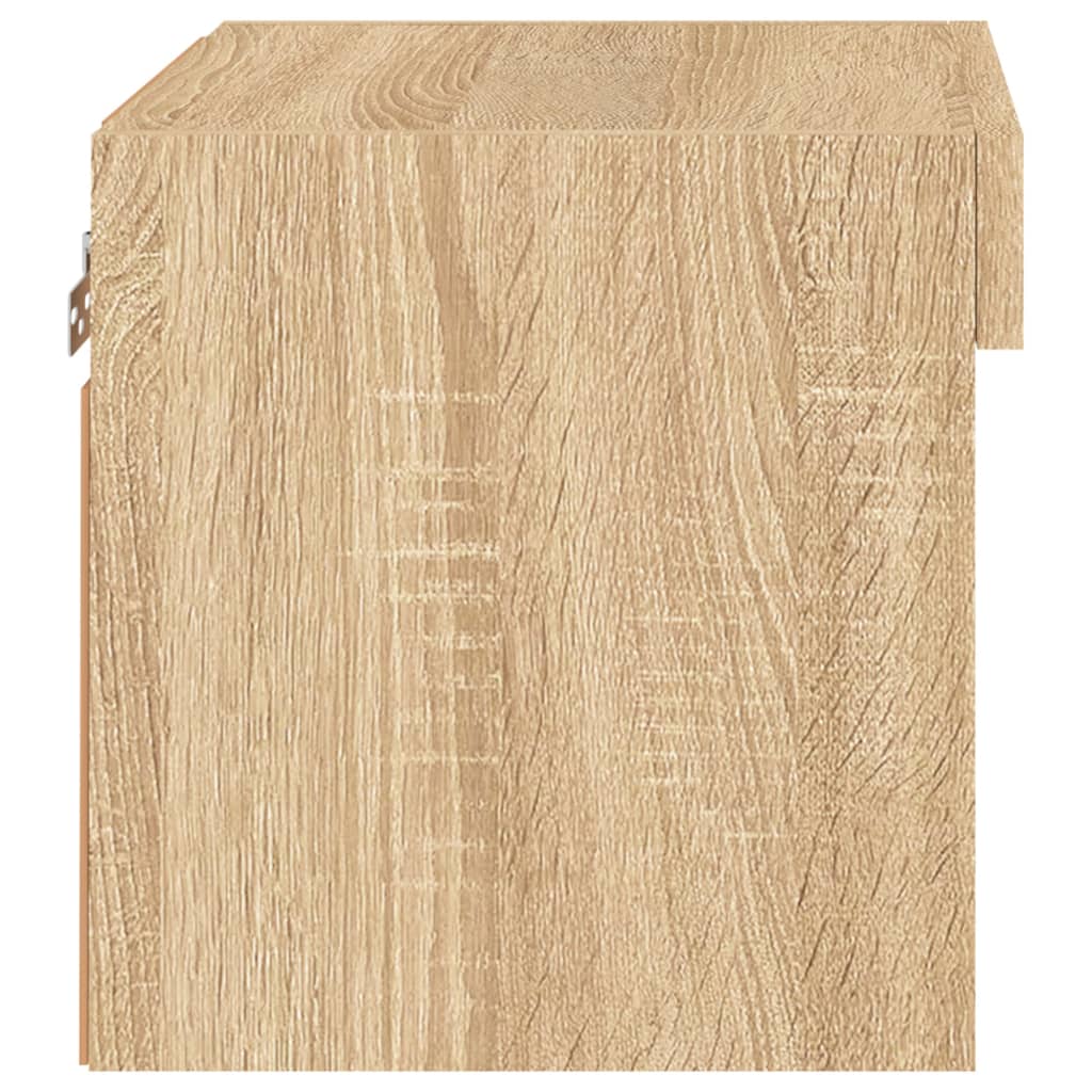 Nachtkastje met LED's wandgemonteerd sonoma eikenkleurig is nu te koop bij PeponiXL, paradijselijk wonen!