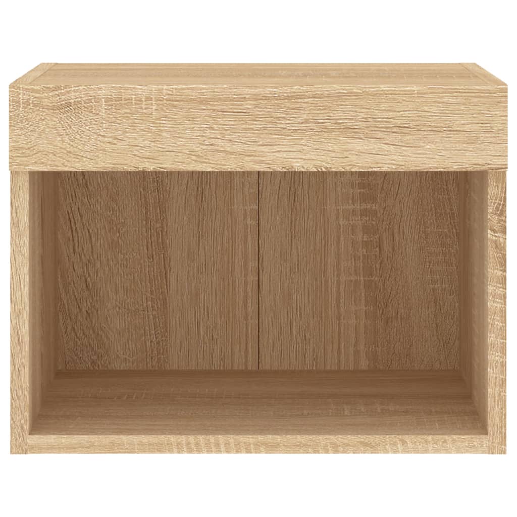 Nachtkastjes met LED's 2 st wandgemonteerd sonoma eikenkleurig is nu te koop bij PeponiXL, paradijselijk wonen!