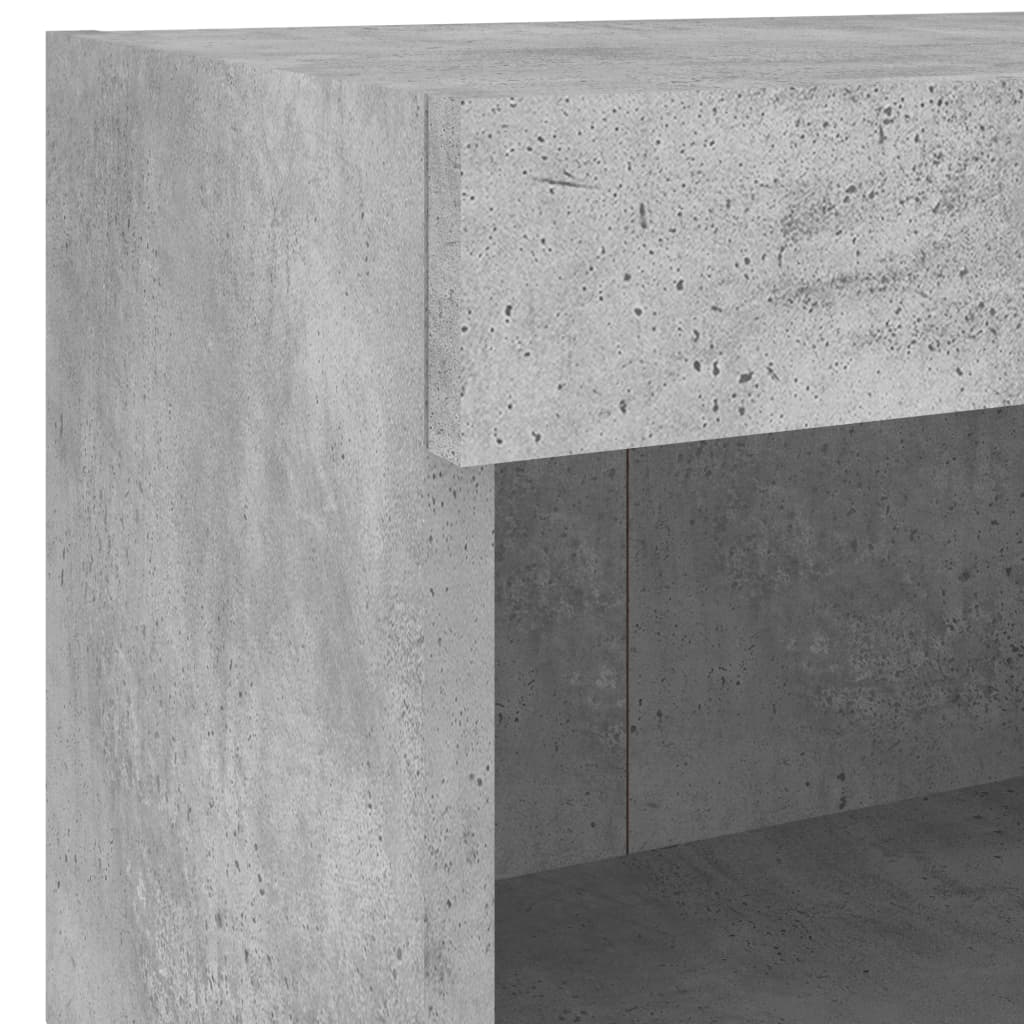 Nachtkastje met LED's wandgemonteerd betongrijs is nu te koop bij PeponiXL, paradijselijk wonen!