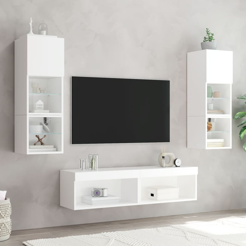 Tv-meubel met LED-verlichting 60x30x30 cm wit is nu te koop bij PeponiXL, paradijselijk wonen!
