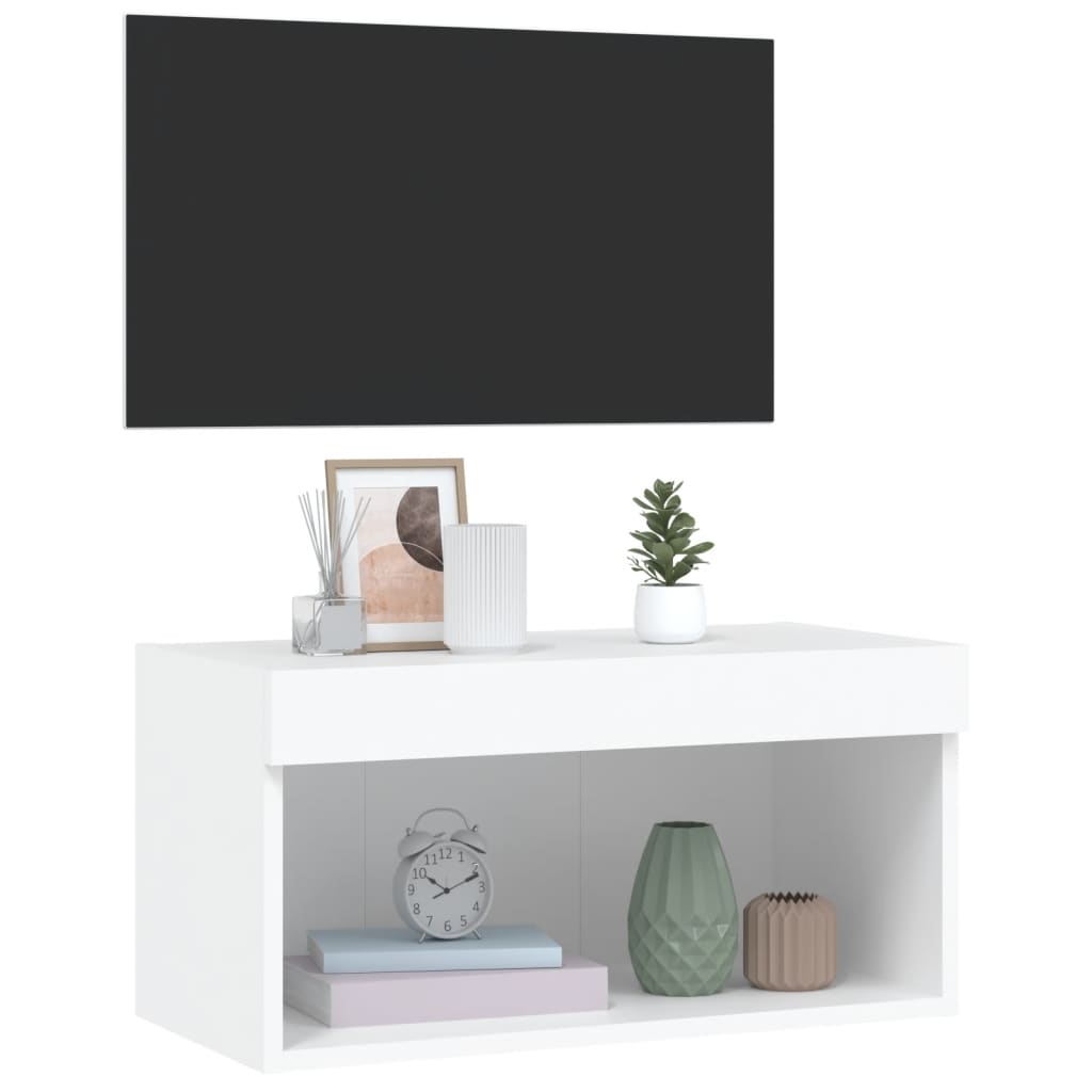 Tv-meubel met LED-verlichting 60x30x30 cm wit is nu te koop bij PeponiXL, paradijselijk wonen!