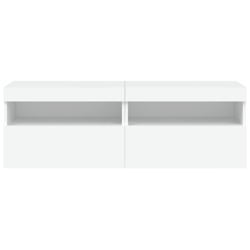 Tv-wandmeubels met LED-verlichting 2 st 60x30x40 cm wit is nu te koop bij PeponiXL, paradijselijk wonen!
