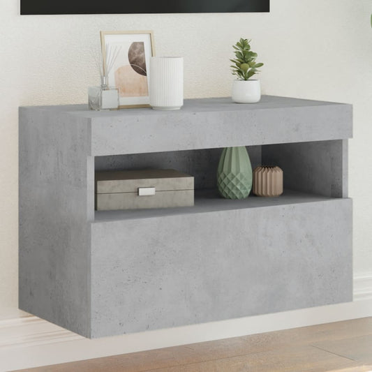 Tv-wandmeubel met LED-verlichting 60x30x40 cm betongrijs is nu te koop bij PeponiXL, paradijselijk wonen!