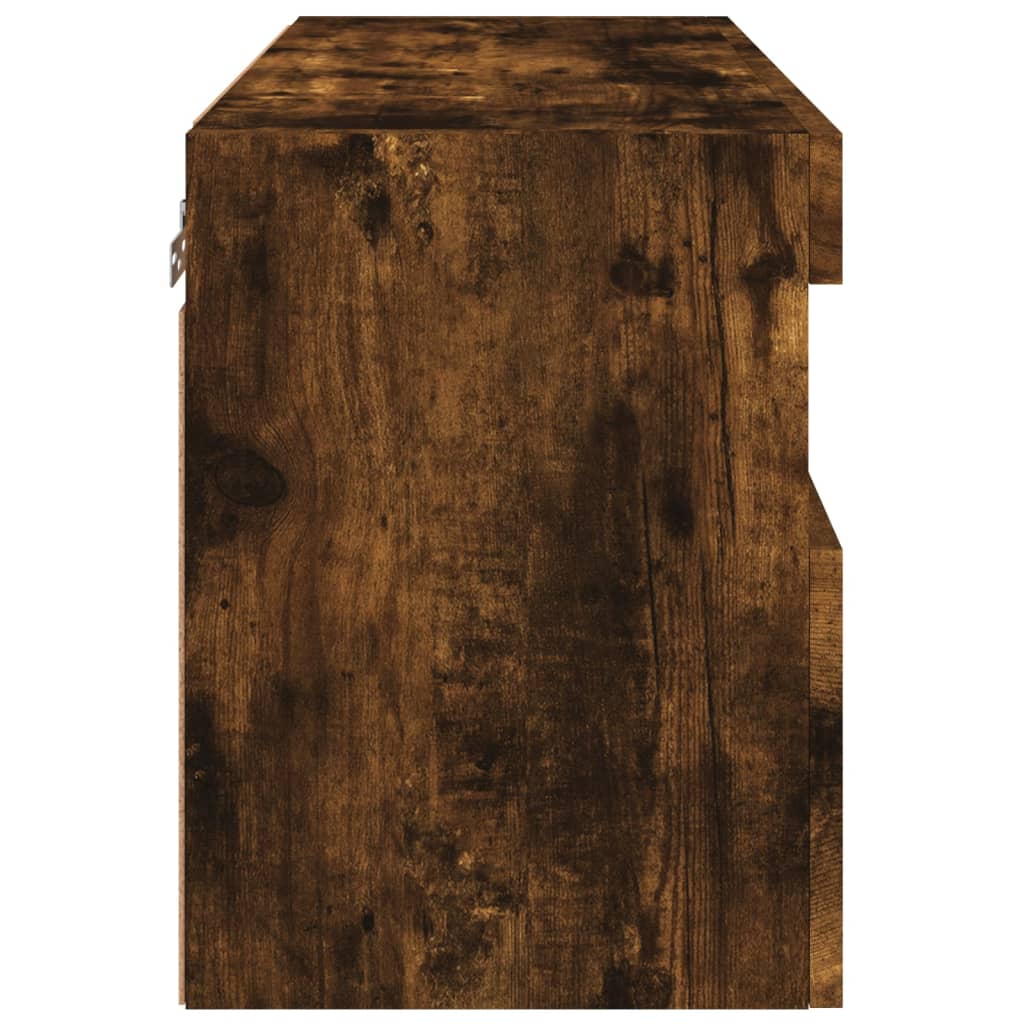 Tv-wandmeubel met LED-verlichting 60x30x40 cm gerookt eiken is nu te koop bij PeponiXL, paradijselijk wonen!
