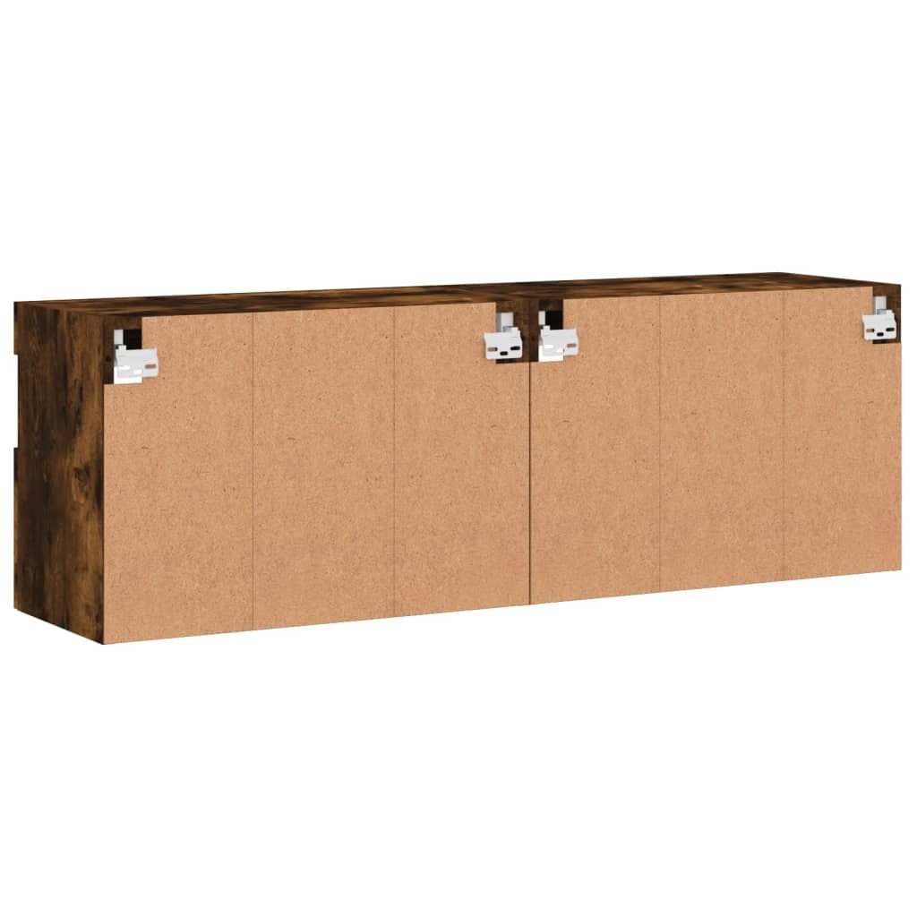 Tv-wandmeubels met LED 2 st 60x30x40 cm gerookt eikenkleurig is nu te koop bij PeponiXL, paradijselijk wonen!