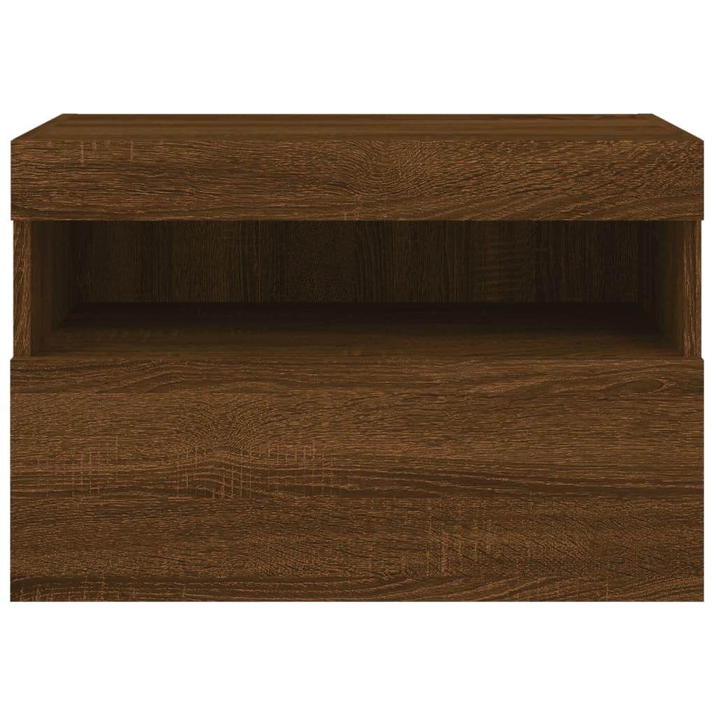Tv-wandmeubel met LED-verlichting 60x30x40 cm bruin eikenkleur is nu te koop bij PeponiXL, paradijselijk wonen!