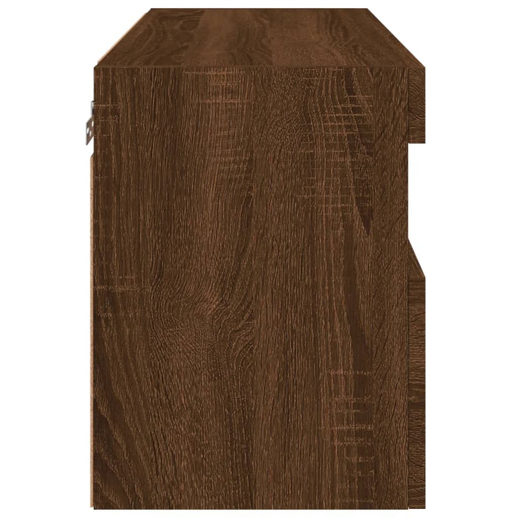 Tv-wandmeubel met LED-verlichting 60x30x40 cm bruin eikenkleur is nu te koop bij PeponiXL, paradijselijk wonen!