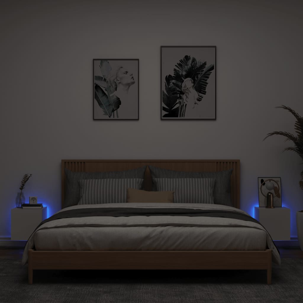 Tv-wandmeubels met LED-verlichting 2 st 30,5x35x30 cm wit is nu te koop bij PeponiXL, paradijselijk wonen!