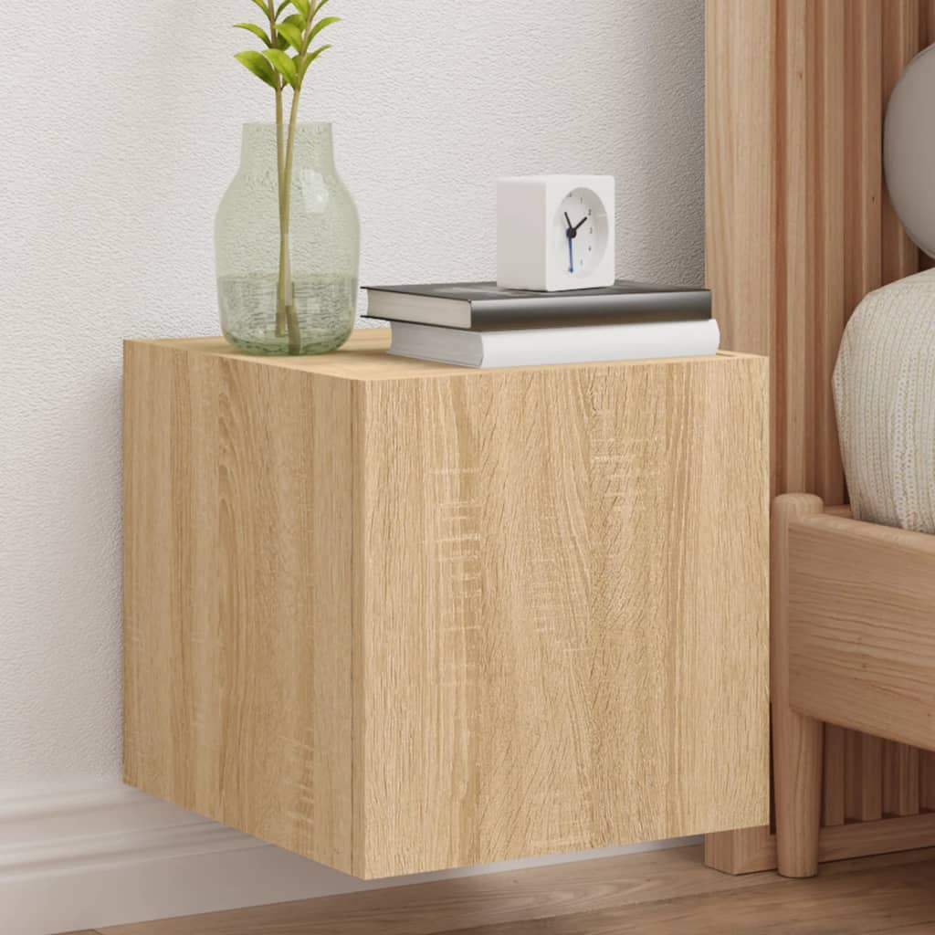 Tv-wandmeubels met LED 2 st 30,5x35x30 cm sonoma eikenkleurig is nu te koop bij PeponiXL, paradijselijk wonen!