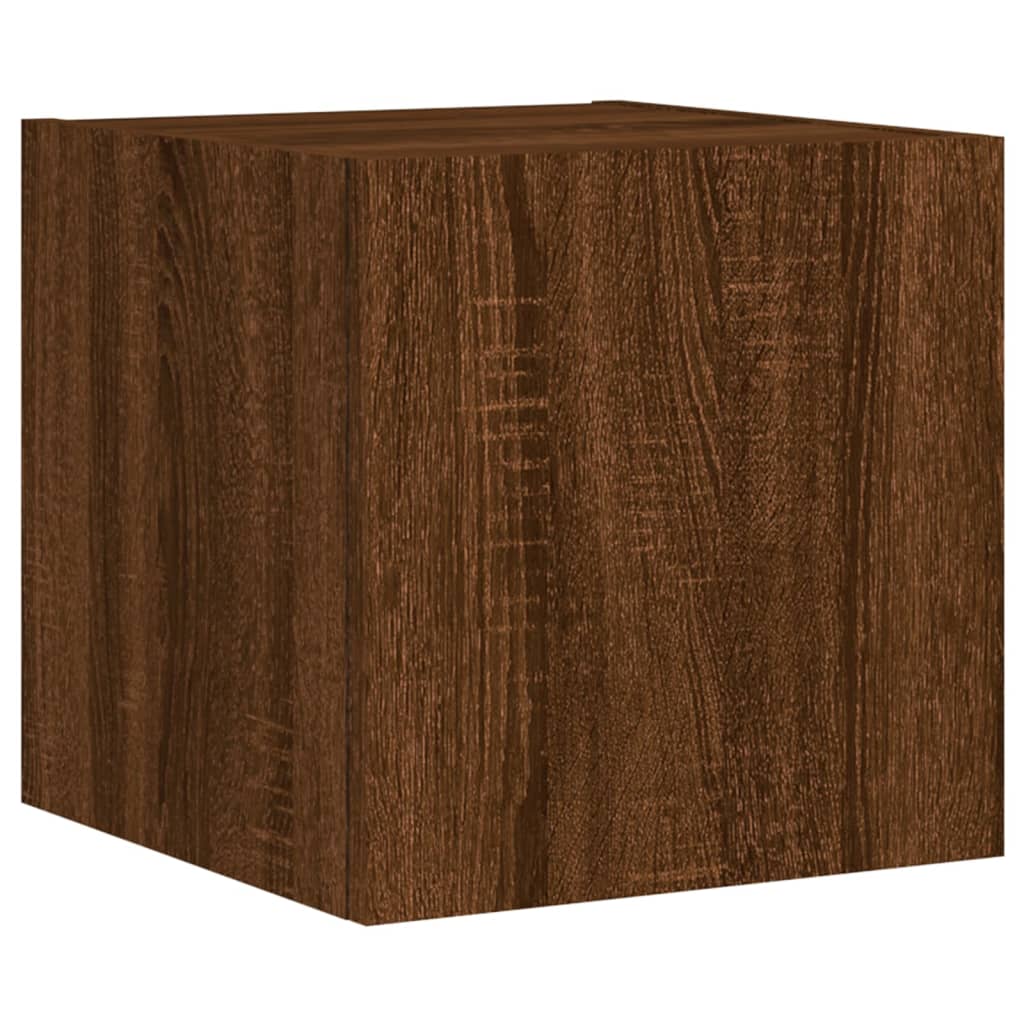 Tv-wandmeubel met LED-verlichting 30,5x35x30 cm bruineiken is nu te koop bij PeponiXL, paradijselijk wonen!