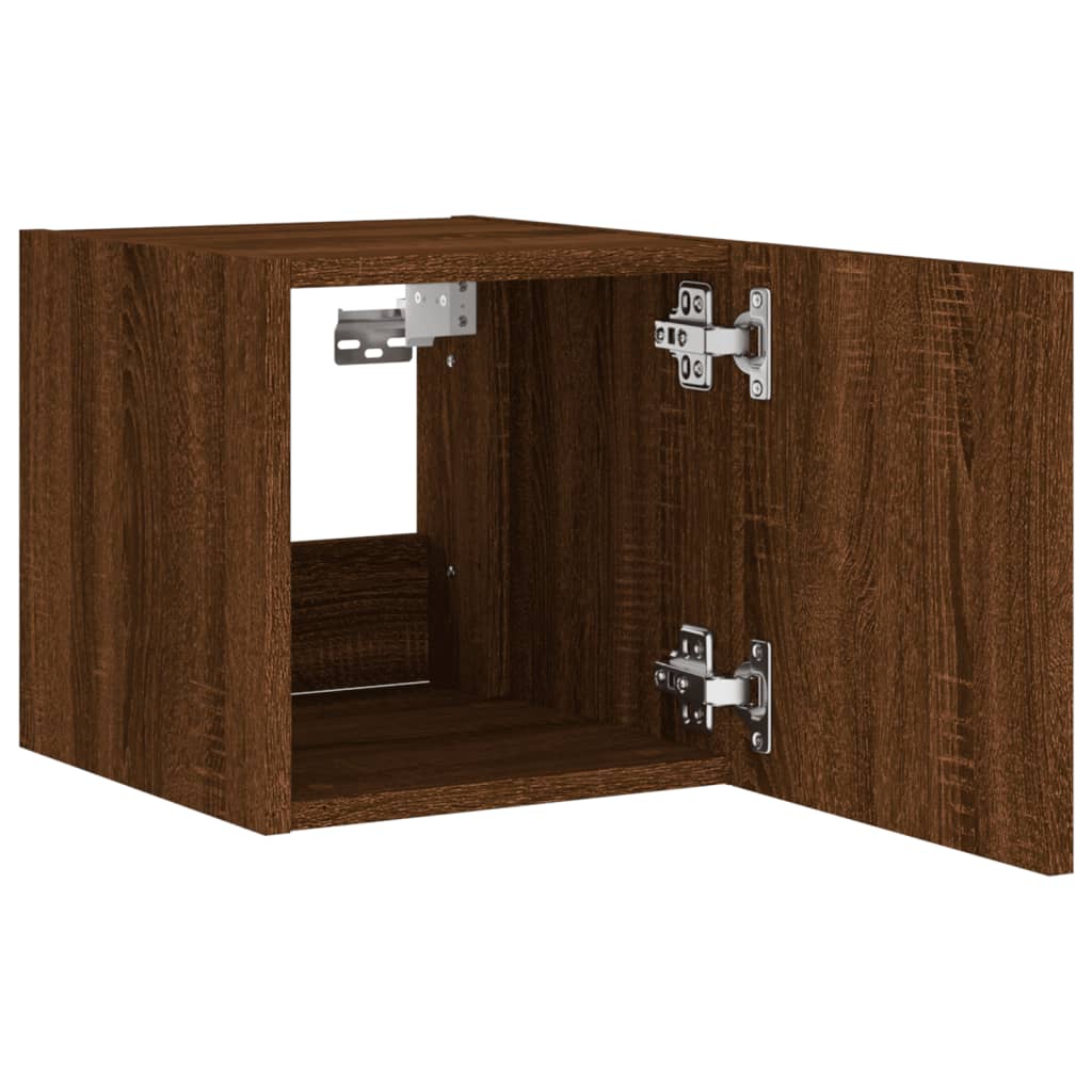 Tv-wandmeubel met LED-verlichting 30,5x35x30 cm bruineiken is nu te koop bij PeponiXL, paradijselijk wonen!