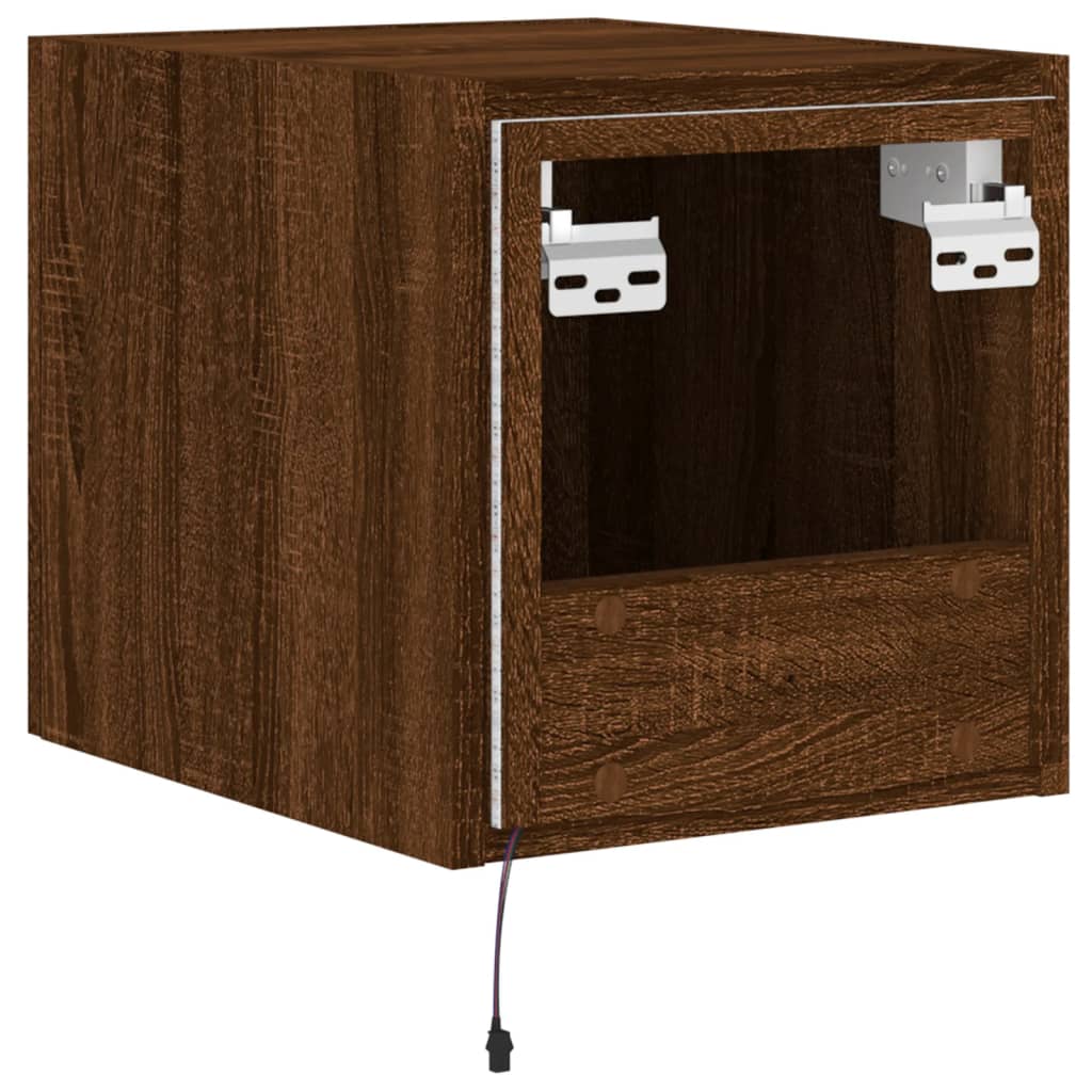 Tv-wandmeubel met LED-verlichting 30,5x35x30 cm bruineiken is nu te koop bij PeponiXL, paradijselijk wonen!