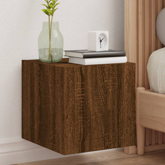 Tv-wandmeubel met LED-verlichting 30,5x35x30 cm bruineiken is nu te koop bij PeponiXL, paradijselijk wonen!