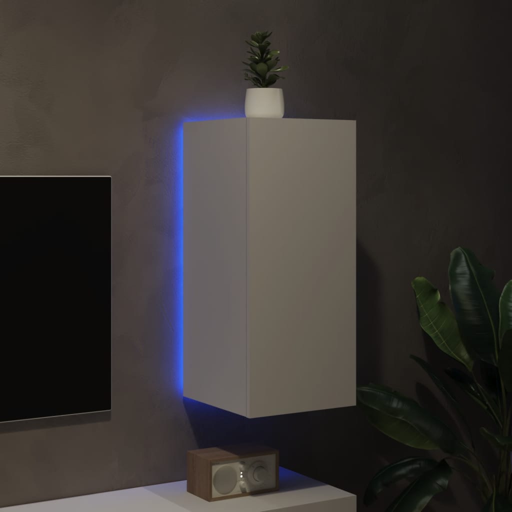 Tv-wandmeubel met LED-verlichting 30,5x35x70 cm wit is nu te koop bij PeponiXL, paradijselijk wonen!
