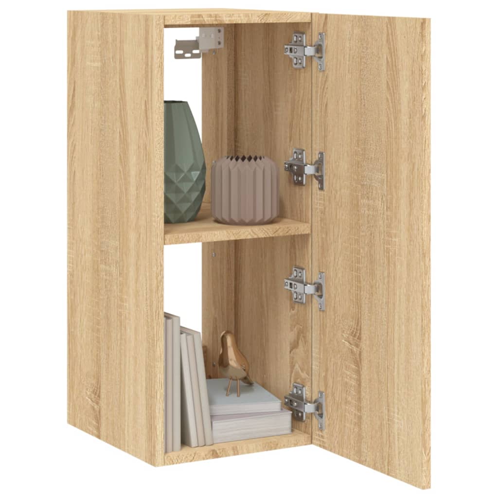 Tv-wandmeubel met LED-verlichting 30,5x35x70 cm sonoma eiken is nu te koop bij PeponiXL, paradijselijk wonen!