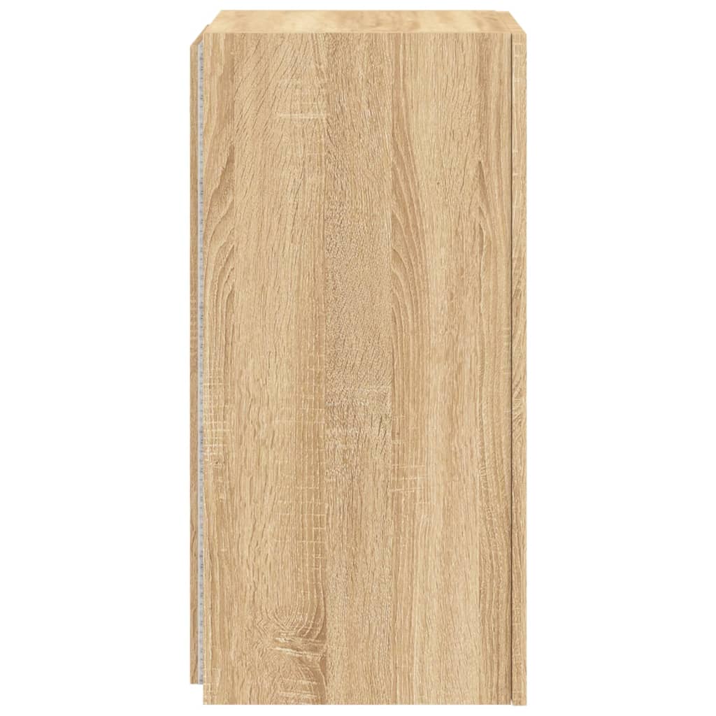 Tv-wandmeubel met LED-verlichting 30,5x35x70 cm sonoma eiken is nu te koop bij PeponiXL, paradijselijk wonen!