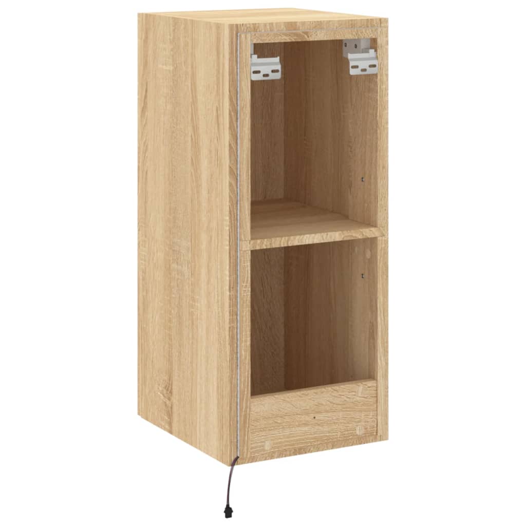 Tv-wandmeubel met LED-verlichting 30,5x35x70 cm sonoma eiken is nu te koop bij PeponiXL, paradijselijk wonen!