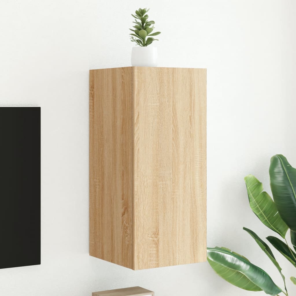 Tv-wandmeubel met LED-verlichting 30,5x35x70 cm sonoma eiken is nu te koop bij PeponiXL, paradijselijk wonen!