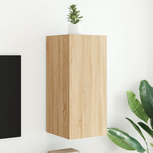 Tv-wandmeubel met LED-verlichting 30,5x35x70 cm sonoma eiken is nu te koop bij PeponiXL, paradijselijk wonen!