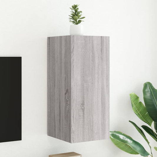 Tv-wandmeubel met LED-verlichting 30,5x35x70 cm grijs sonoma is nu te koop bij PeponiXL, paradijselijk wonen!