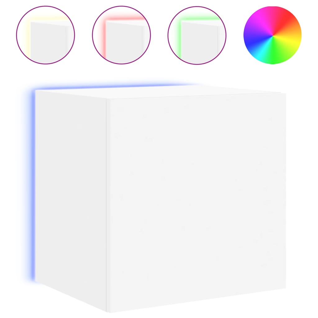 Tv-wandmeubel met LED-verlichting 40,5x35x40 cm wit is nu te koop bij PeponiXL, paradijselijk wonen!