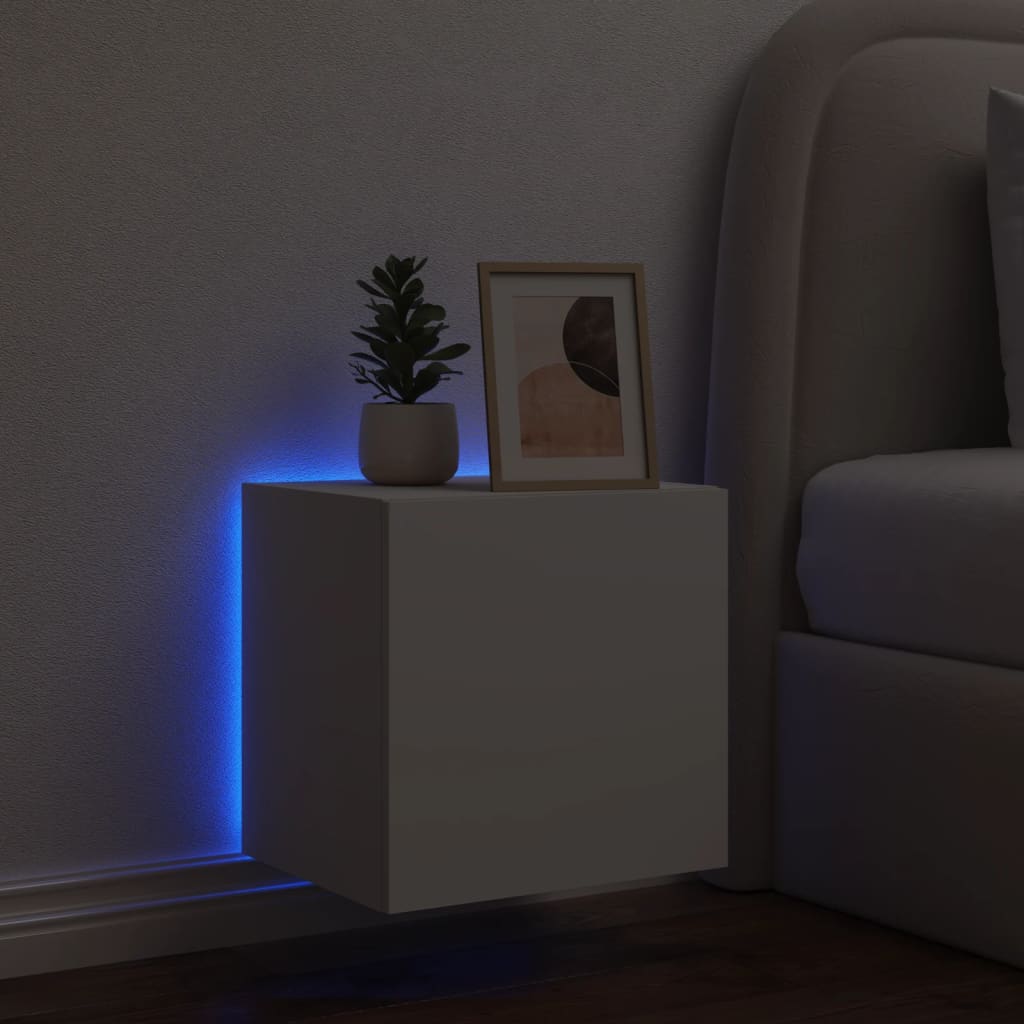 Tv-wandmeubel met LED-verlichting 40,5x35x40 cm wit is nu te koop bij PeponiXL, paradijselijk wonen!
