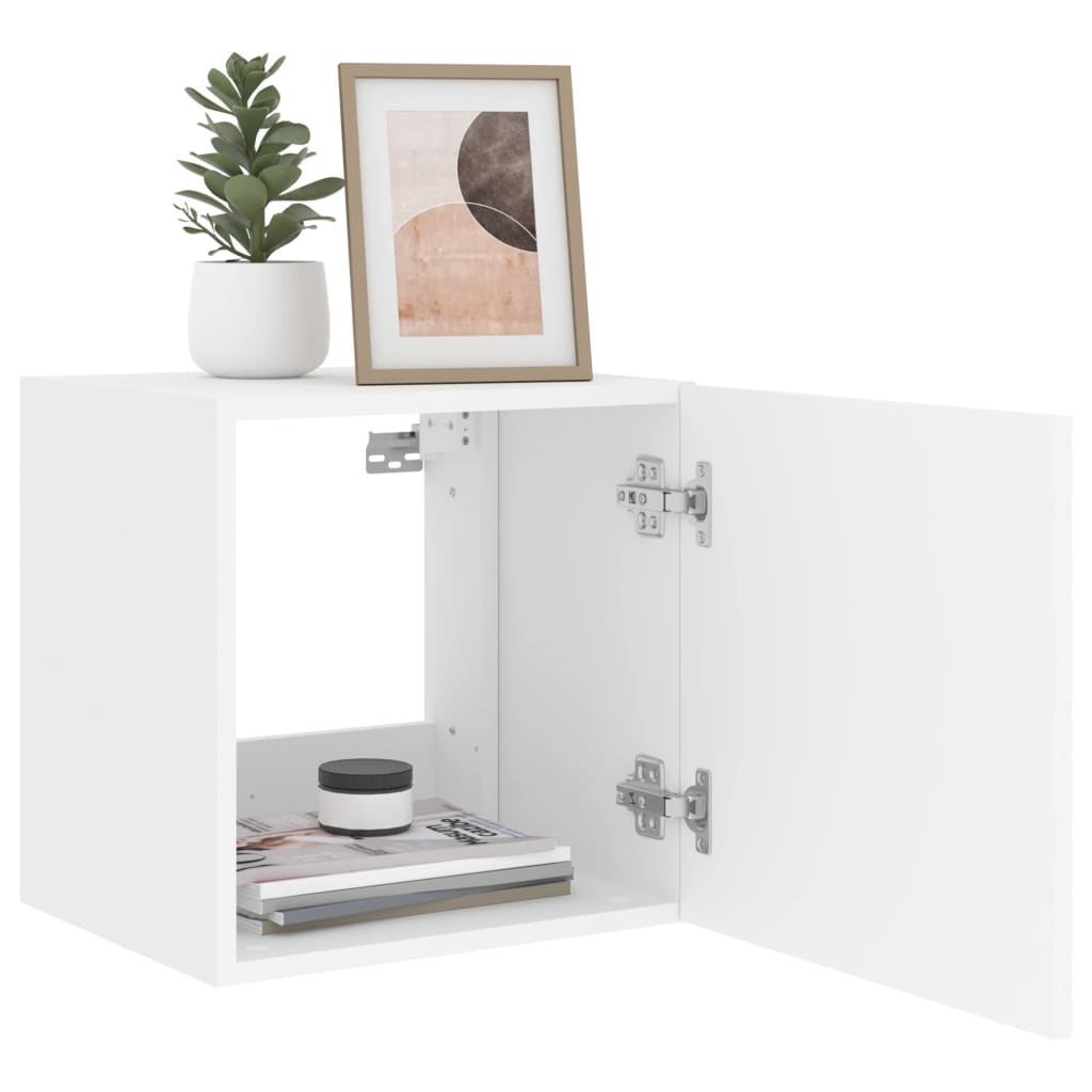 Tv-wandmeubelen met LED-verlichting 2 st 40,5x35x40 cm wit is nu te koop bij PeponiXL, paradijselijk wonen!