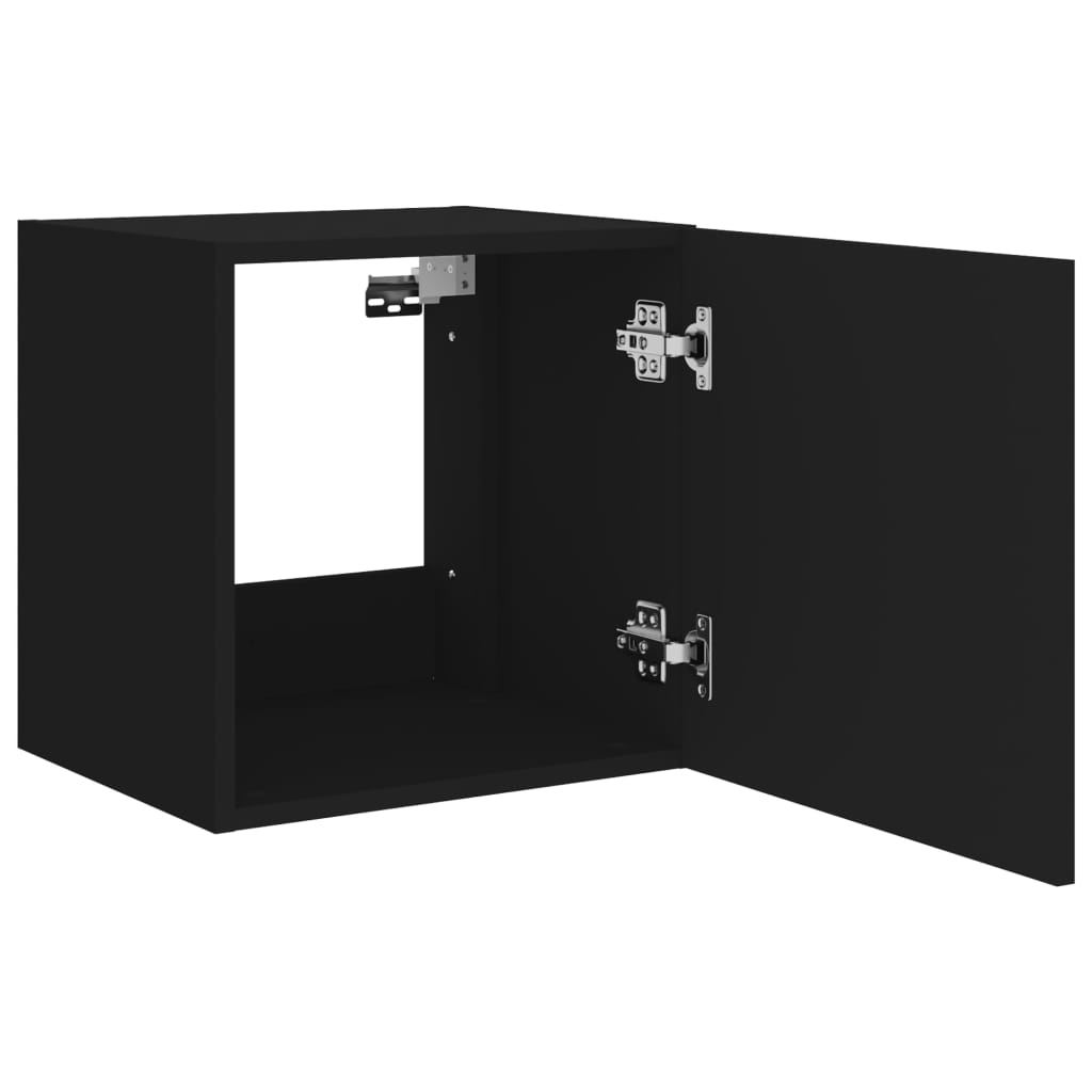 Tv-wandmeubelen met LED-verlichting 2 st 40,5x35x40 cm zwart is nu te koop bij PeponiXL, paradijselijk wonen!