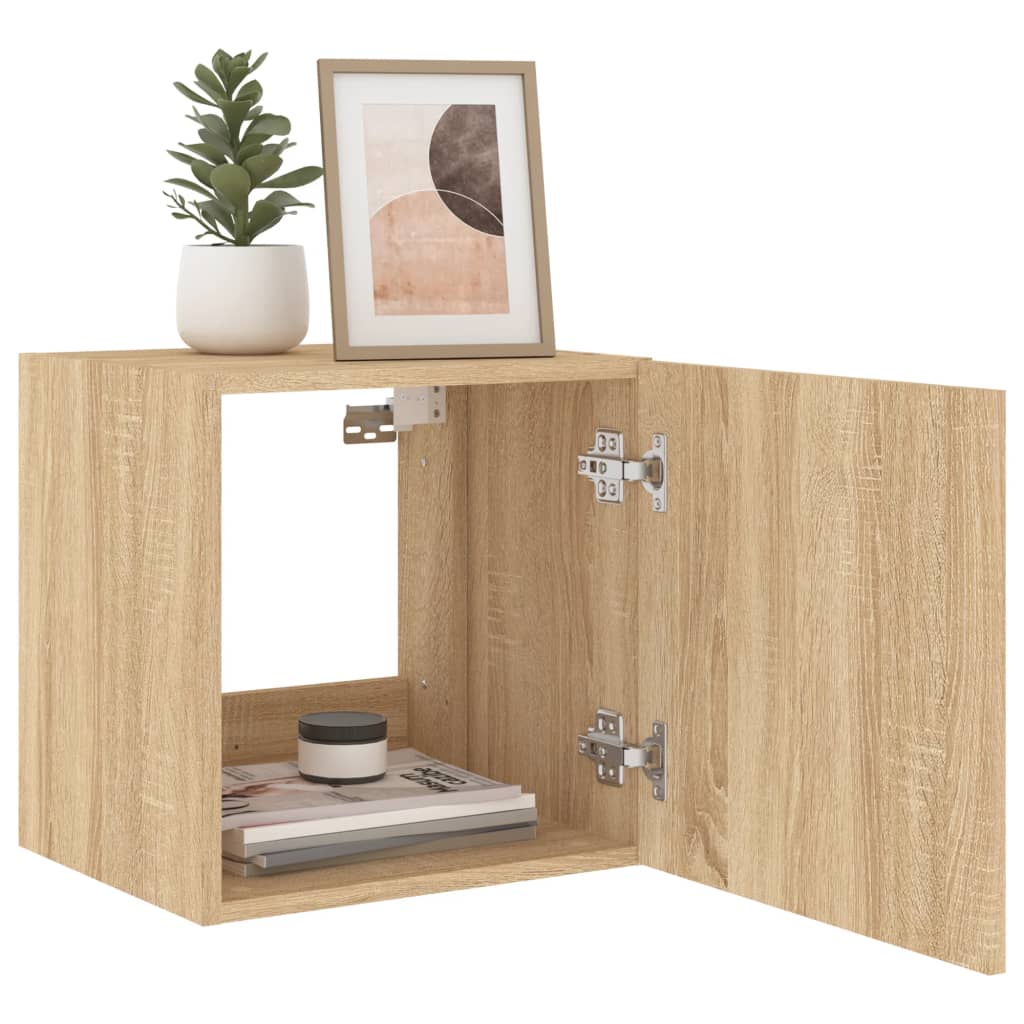 Tv-wandmeubel met LED-verlichting 40,5x35x40 cm sonoma eiken is nu te koop bij PeponiXL, paradijselijk wonen!