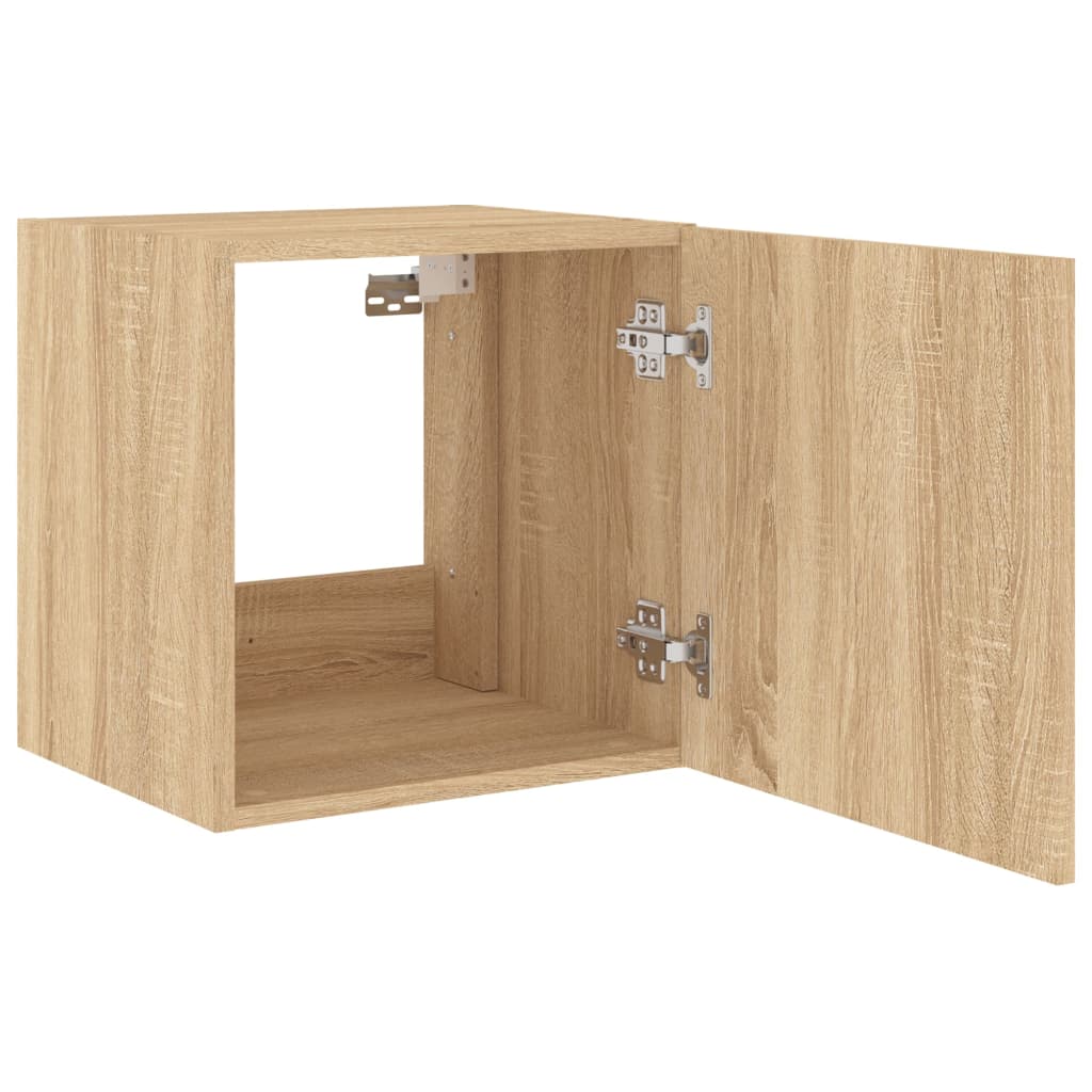 Tv-wandmeubel met LED-verlichting 40,5x35x40 cm sonoma eiken is nu te koop bij PeponiXL, paradijselijk wonen!