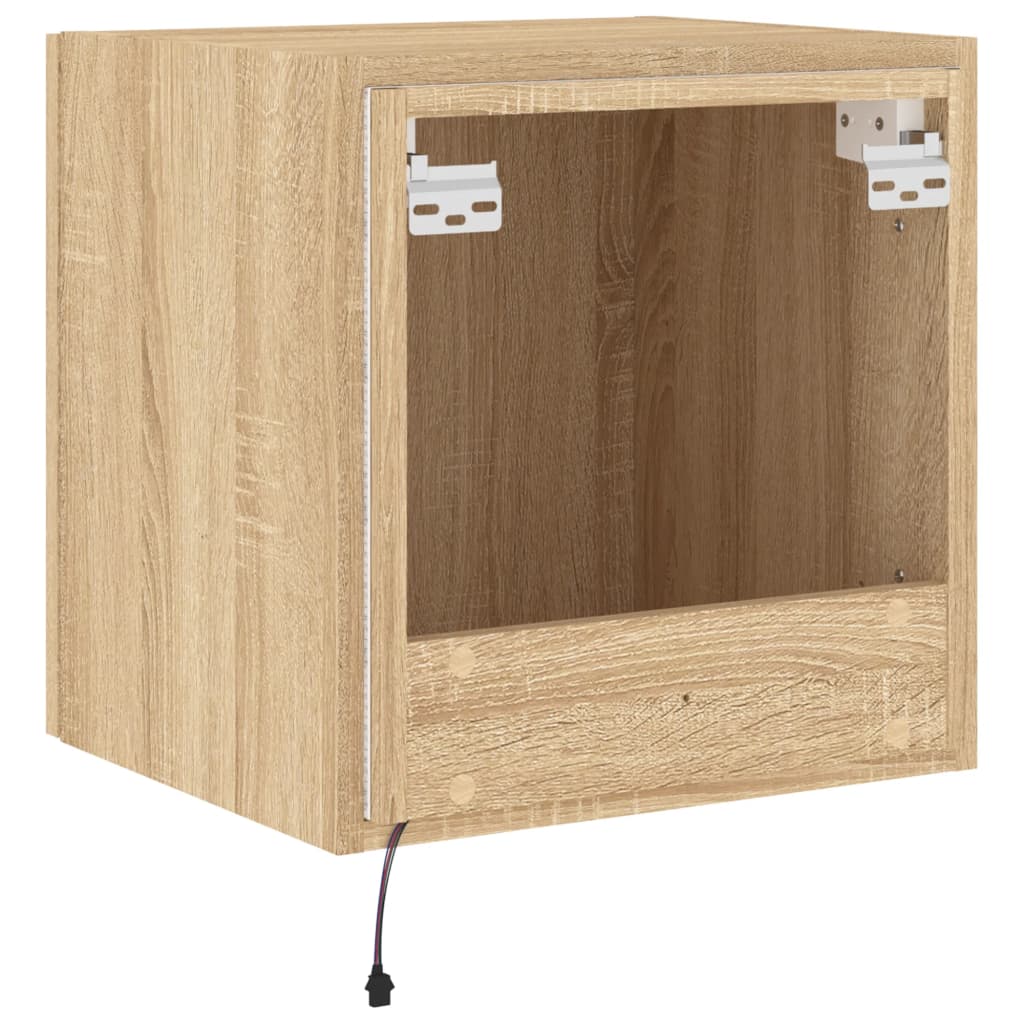 Tv-wandmeubel met LED-verlichting 40,5x35x40 cm sonoma eiken is nu te koop bij PeponiXL, paradijselijk wonen!