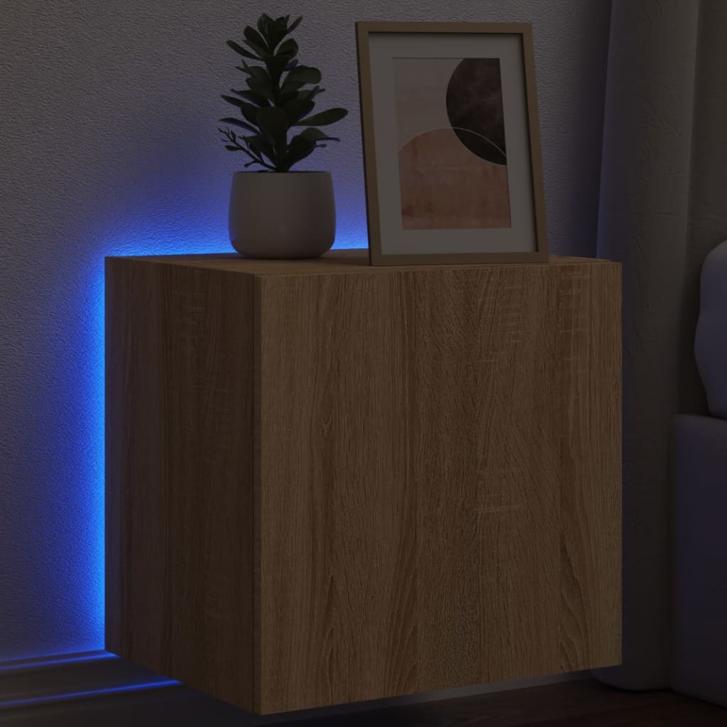 Tv-wandmeubel met LED-verlichting 40,5x35x40 cm sonoma eiken is nu te koop bij PeponiXL, paradijselijk wonen!