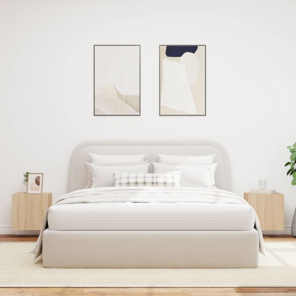 Tv-wandmeubelen met LED 2 st 40,5x35x40 cm sonoma eikenkleurig is nu te koop bij PeponiXL, paradijselijk wonen!