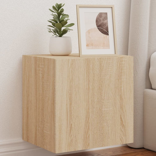 Tv-wandmeubelen met LED 2 st 40,5x35x40 cm sonoma eikenkleurig is nu te koop bij PeponiXL, paradijselijk wonen!