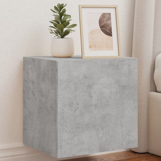 Tv-wandmeubelen met LED 2 st 40,5x35x40 cm betongrijs is nu te koop bij PeponiXL, paradijselijk wonen!