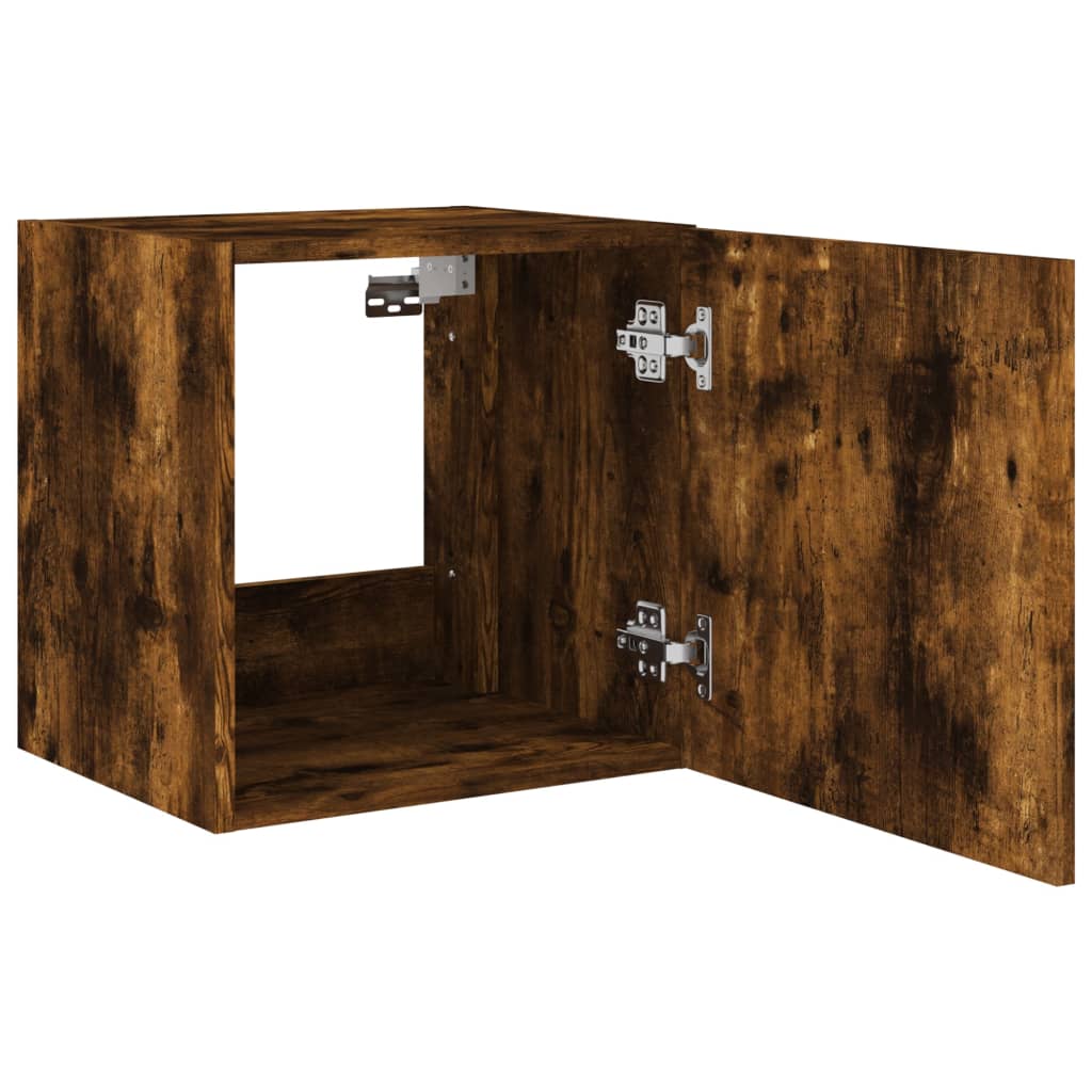 Tv-wandmeubel met LED-verlichting 40,5x35x40 cm gerookt eiken is nu te koop bij PeponiXL, paradijselijk wonen!