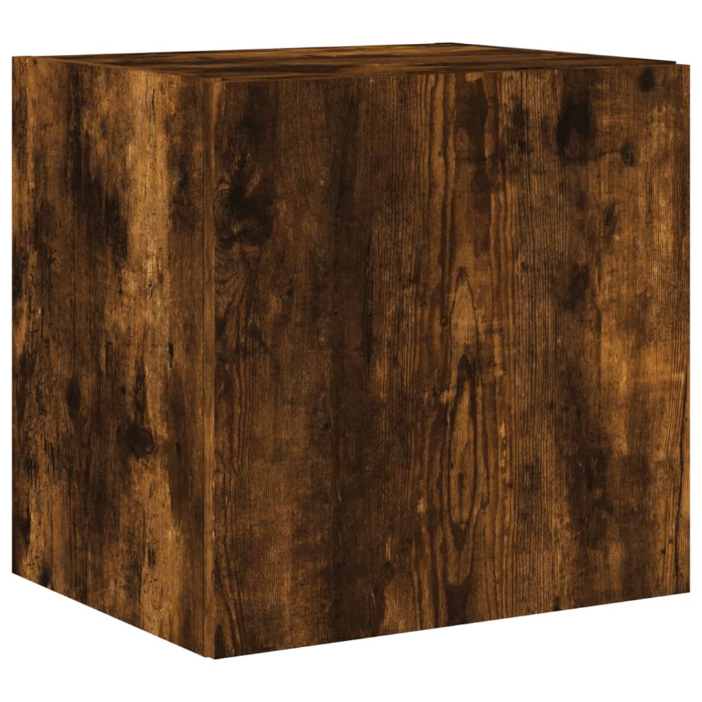 Tv-wandmeubelen met LED 2 st 40,5x35x40 cm gerookt eikenkleurig is nu te koop bij PeponiXL, paradijselijk wonen!
