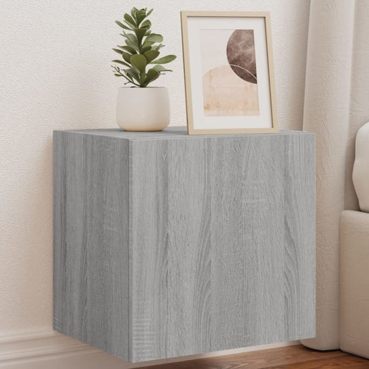 Tv-wandmeubel met LED-verlichting 40,5x35x40 cm grijs sonoma is nu te koop bij PeponiXL, paradijselijk wonen!