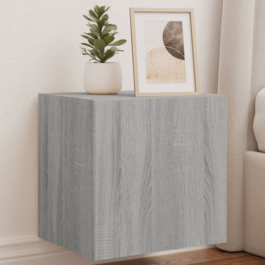 Tv-wandmeubelen met LED 2 st 40,5x35x40 cm grijs sonoma eiken is nu te koop bij PeponiXL, paradijselijk wonen!