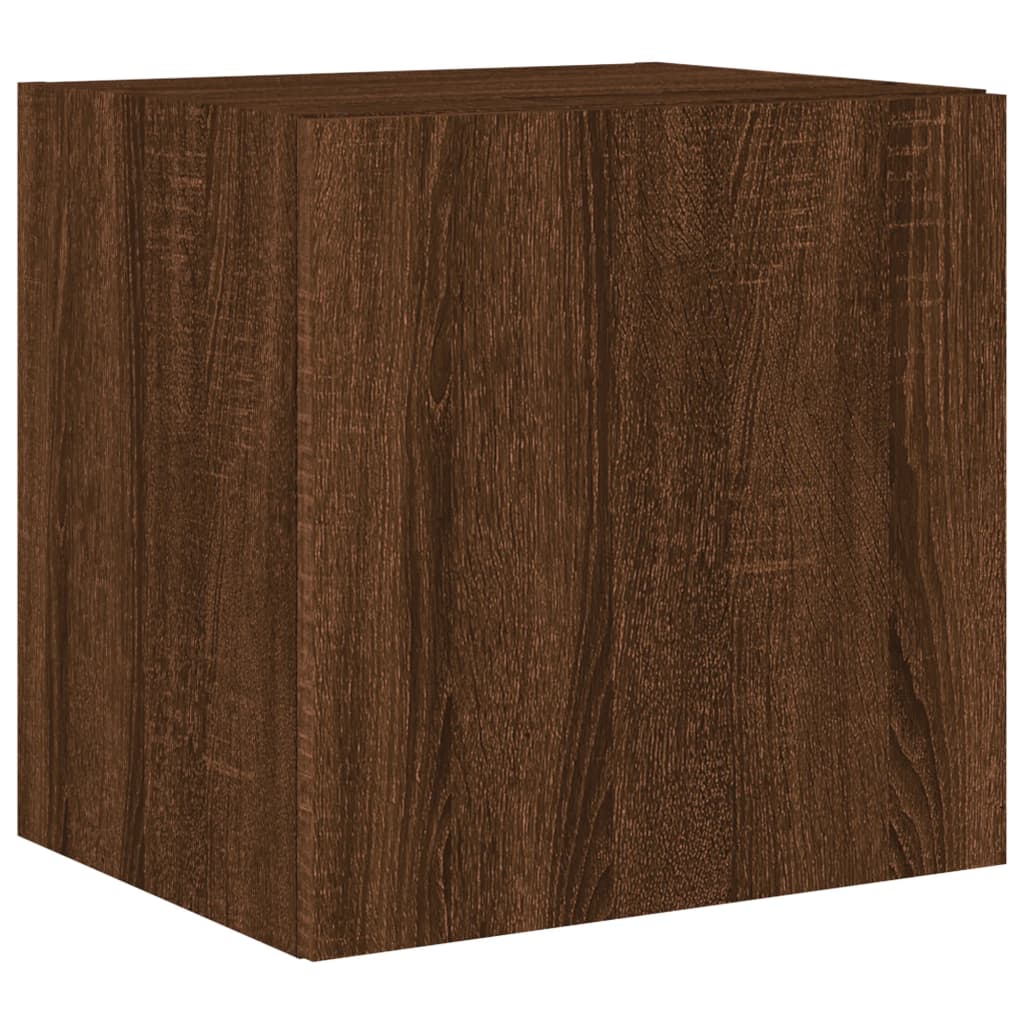 Tv-wandmeubel met LED-verlichting 40,5x35x40 cm bruineikenkleur is nu te koop bij PeponiXL, paradijselijk wonen!