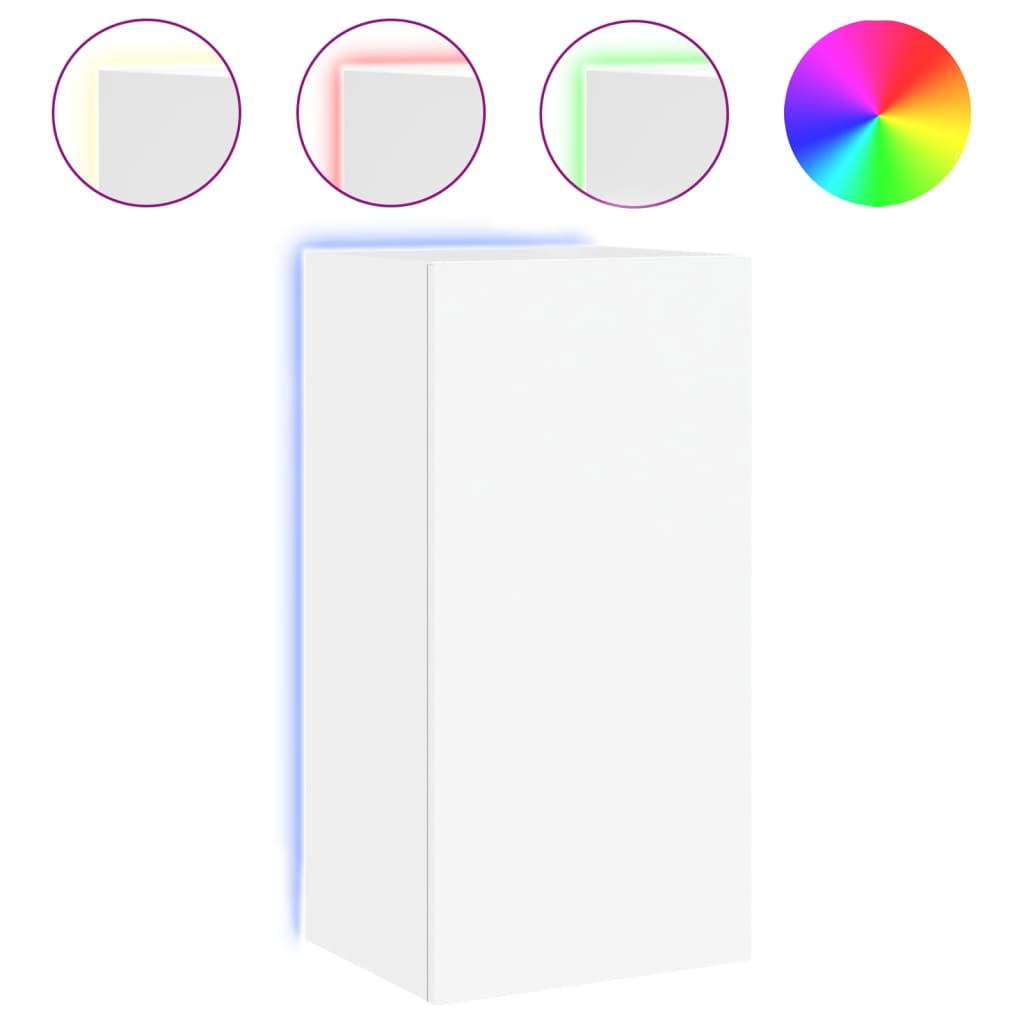 Tv-wandmeubel met LED-verlichting 40,5x35x80 cm wit is nu te koop bij PeponiXL, paradijselijk wonen!