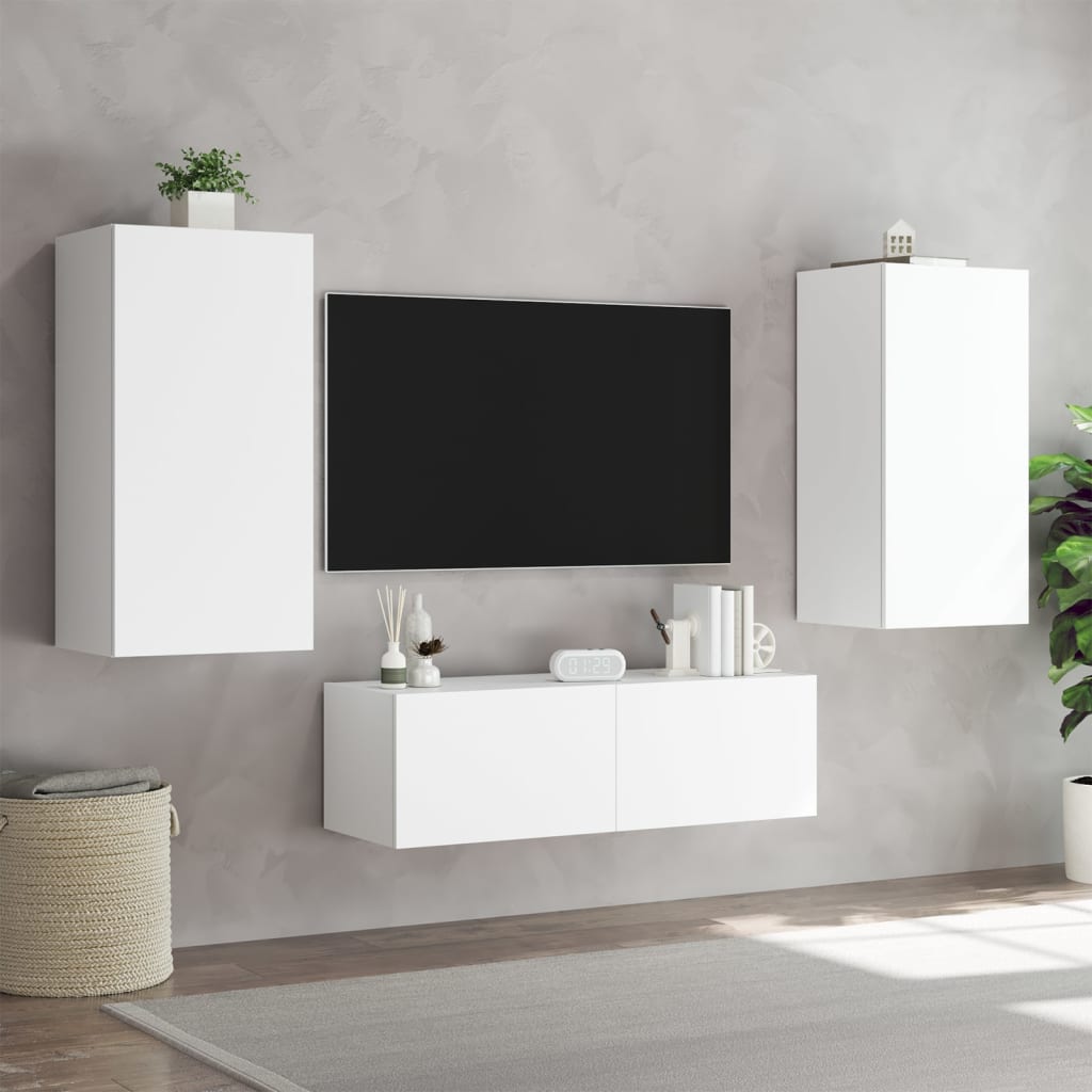 Tv-wandmeubel met LED-verlichting 40,5x35x80 cm wit is nu te koop bij PeponiXL, paradijselijk wonen!