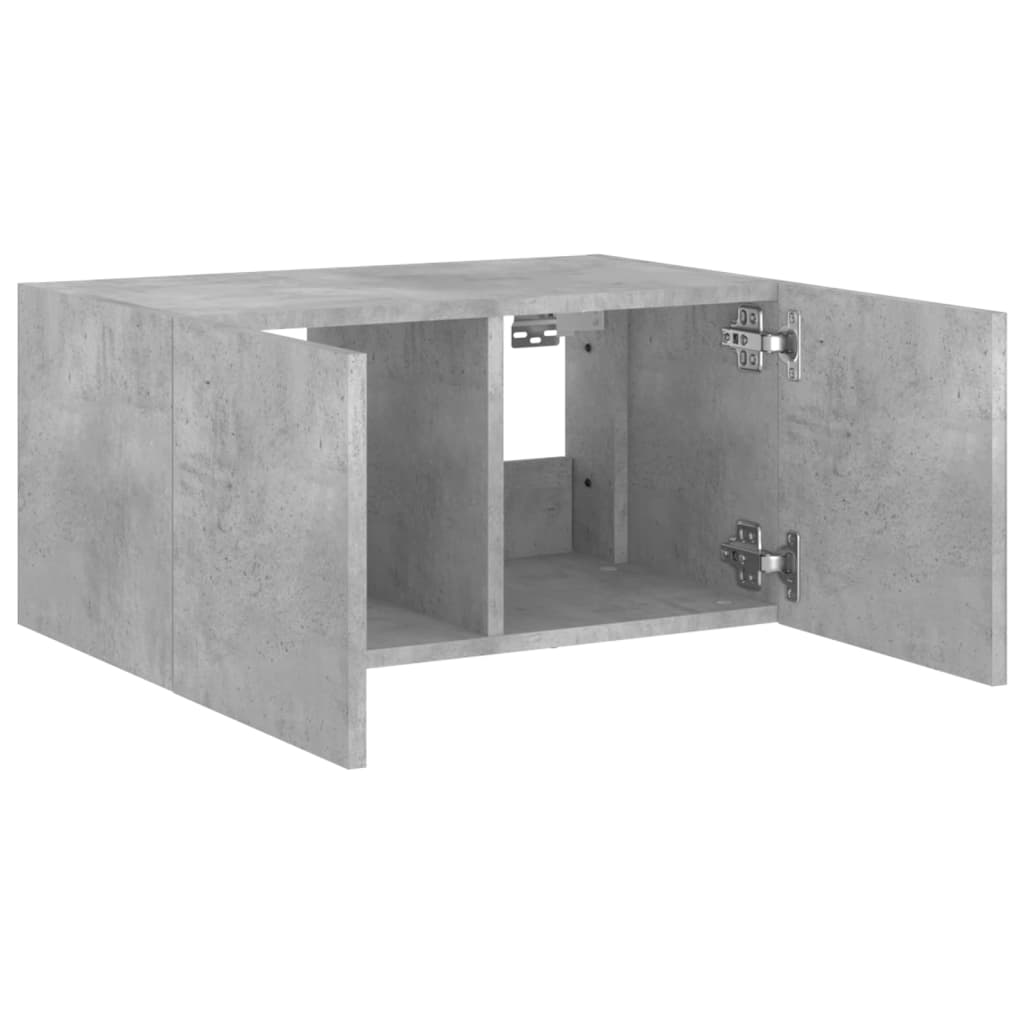 Tv-wandmeubel met LED-verlichting 60x35x31 cm betongrijs is nu te koop bij PeponiXL, paradijselijk wonen!