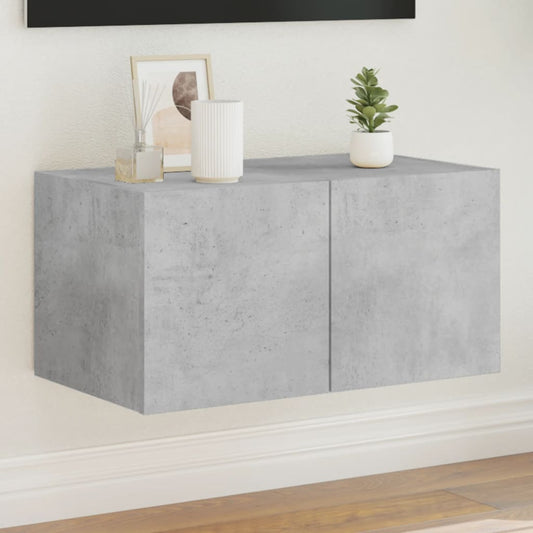Tv-wandmeubel met LED-verlichting 60x35x31 cm betongrijs is nu te koop bij PeponiXL, paradijselijk wonen!