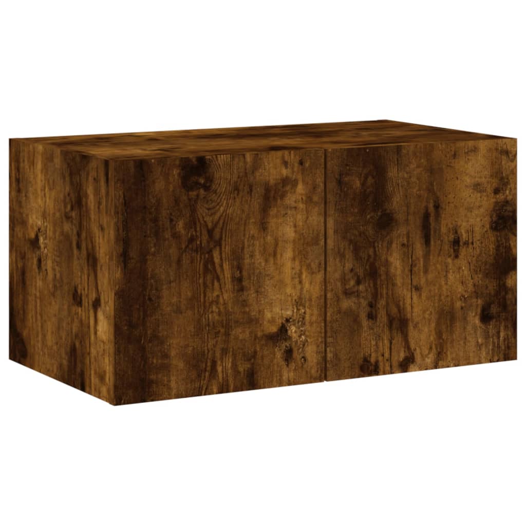 Tv-wandmeubel met LED-verlichting 60x35x31 cm gerookt eiken is nu te koop bij PeponiXL, paradijselijk wonen!