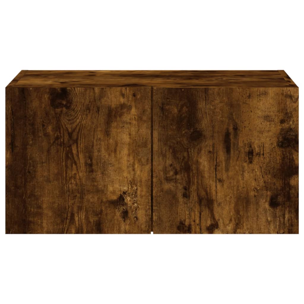 Tv-wandmeubel met LED-verlichting 60x35x31 cm gerookt eiken is nu te koop bij PeponiXL, paradijselijk wonen!