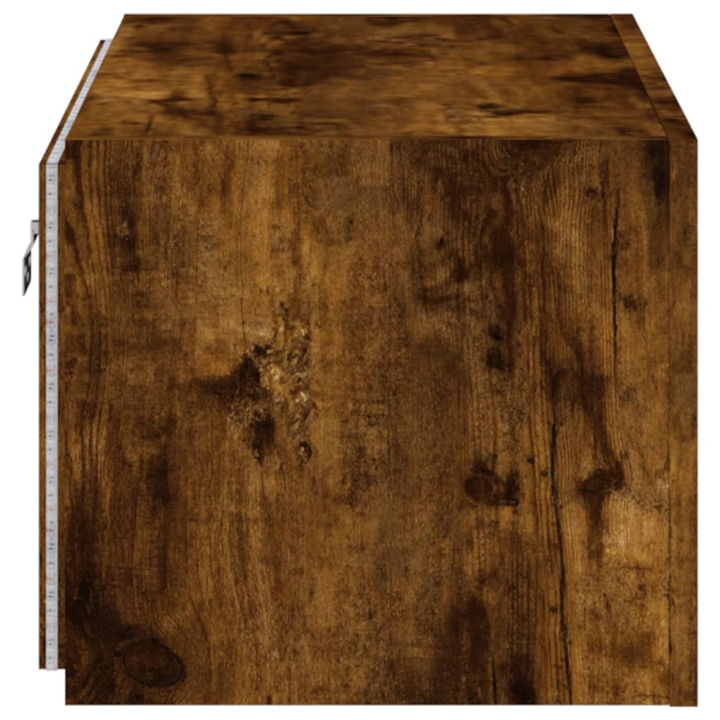 Tv-wandmeubel met LED-verlichting 60x35x31 cm gerookt eiken is nu te koop bij PeponiXL, paradijselijk wonen!