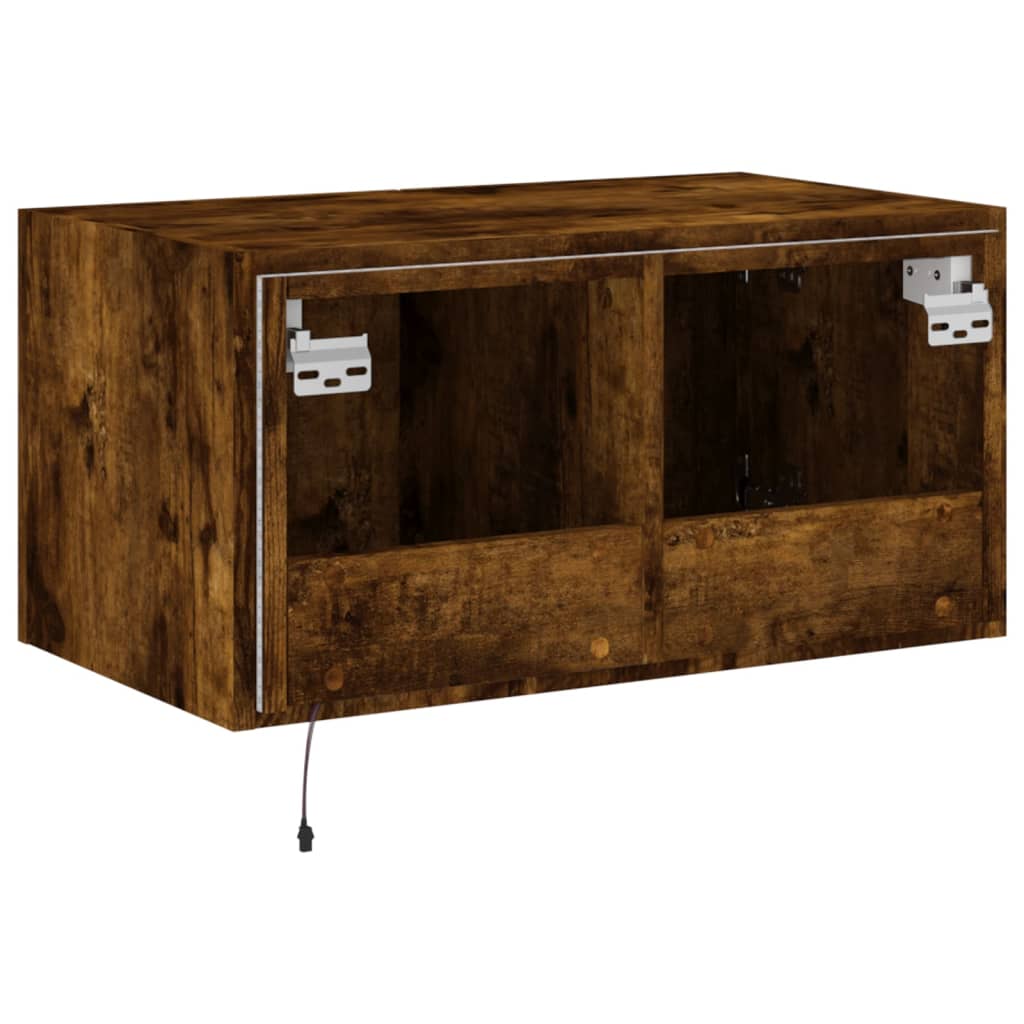 Tv-wandmeubel met LED-verlichting 60x35x31 cm gerookt eiken is nu te koop bij PeponiXL, paradijselijk wonen!